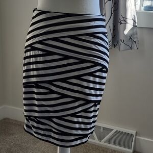 Black and white tiered skirt.